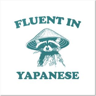 Fluent in Yapanese Shirt, Unisex Tee, Meme T Shirt, Funny T Shirt, Vintage Drawing T Shirt, Racoon Shirt, Animal Shirt, Sarcastic Posters and Art